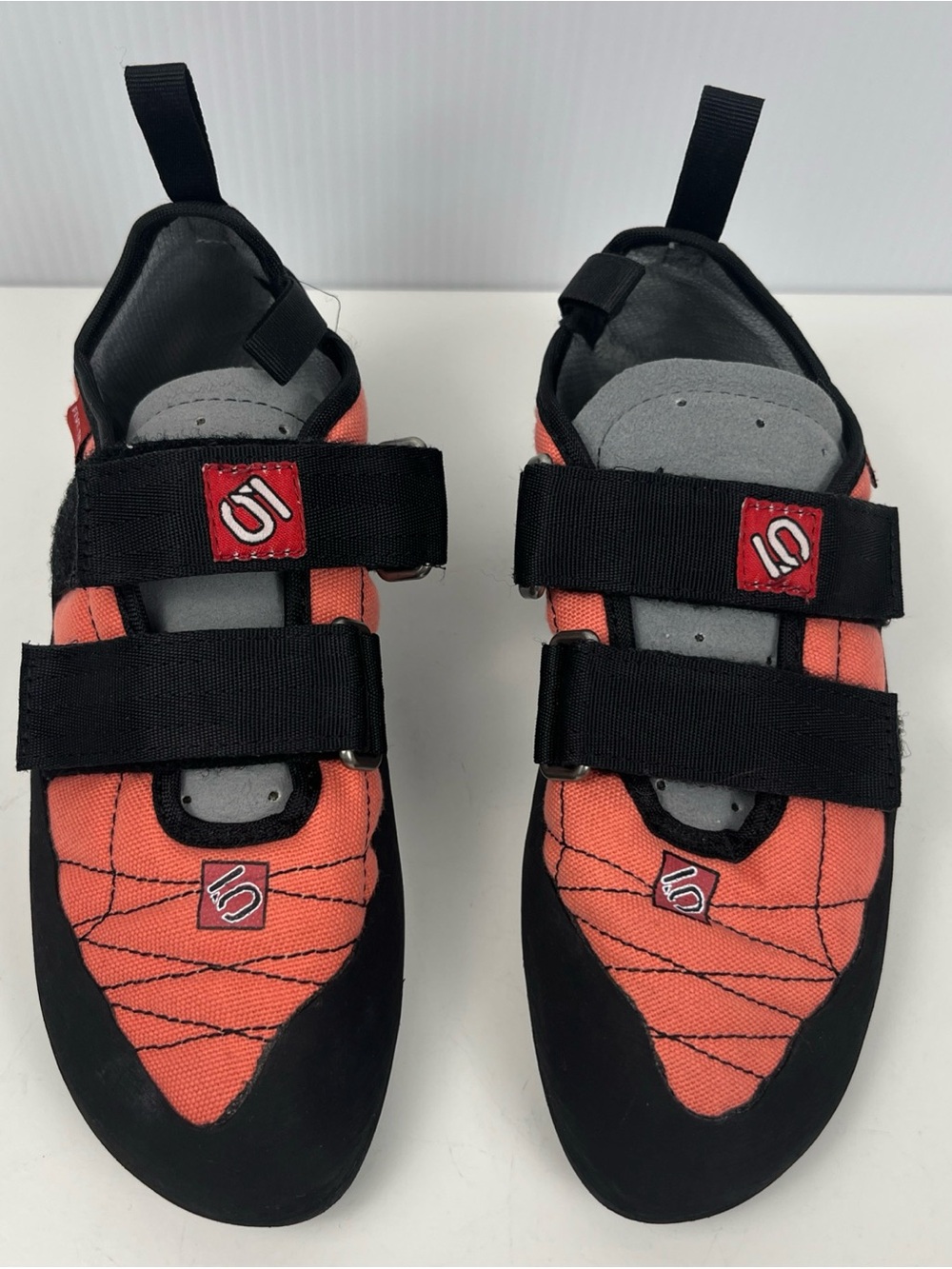 Women’s Coral and Black Velcro Climbing Shoes Five Ten Adidas